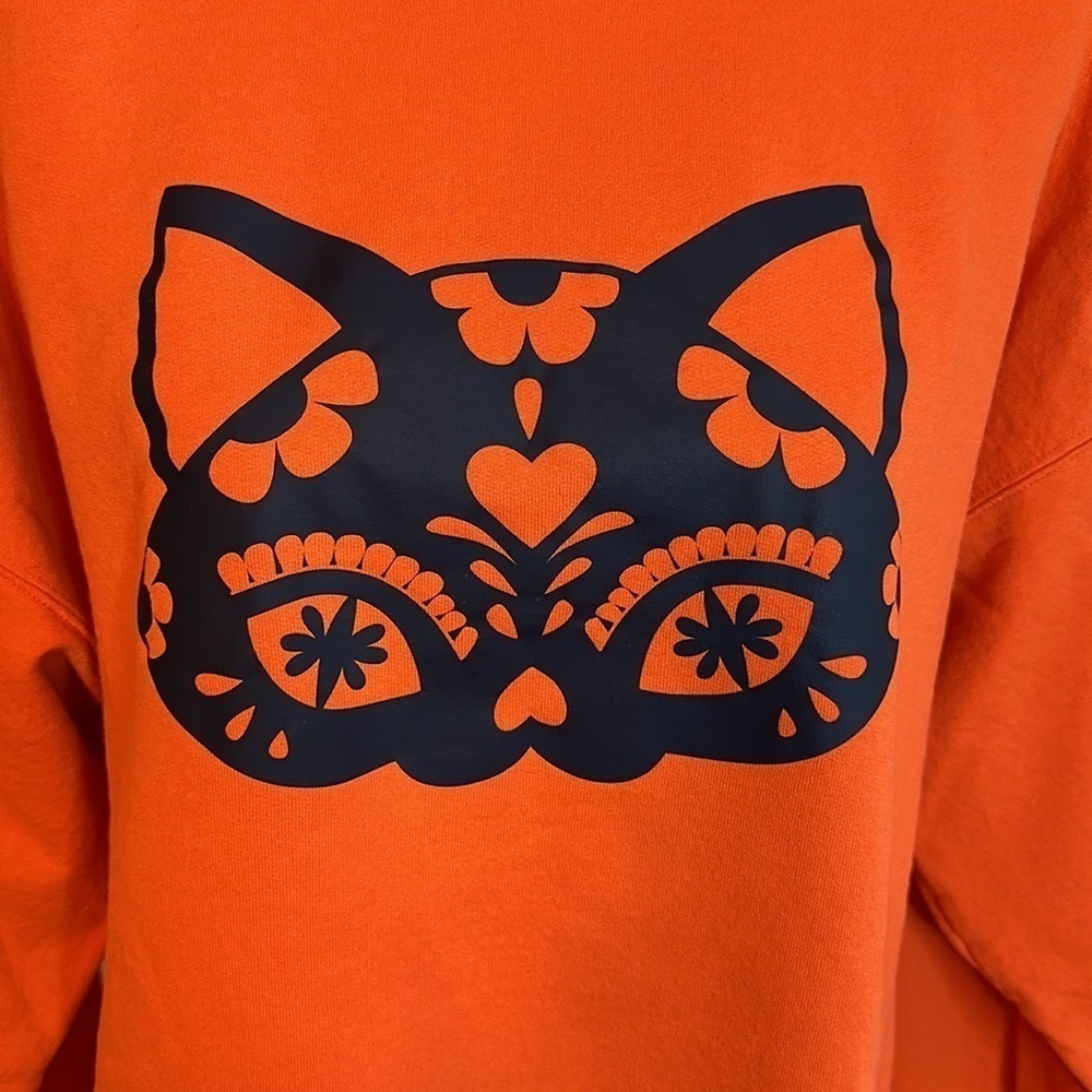 Small Business Sweatshirt HTV Black Cat Design on Crewneck Sweatshirt Size XL - Picture 3 of 17